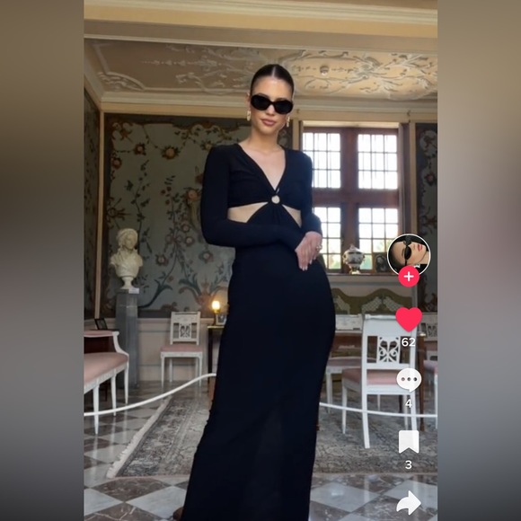 Zara Dresses Zara Black Cut Out Knit Bandage Midi Maxi Dress Poshmark